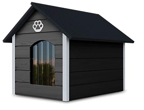 Novamat - Caseta para perros de madera - Casa acogedora y elegante para su perro con paredes aisladas - Resistente al agua - Tamaño XL (XL, marrón - blanco) (gris - blanco) Novamat - Caseta para perros de madera - Casa acogedora y elegante para su perro con paredes aisladas - Resistente al agua - Tamaño XL (XL, marrón - blanco) (gris - blanco)