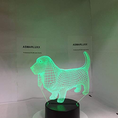 Nueva lámpara en Forma de Perro lámpara de Mesa táctil Visual Colorida lámpara de acrílico lámpara de Ahorro de energía Creativa decoración del hogar
