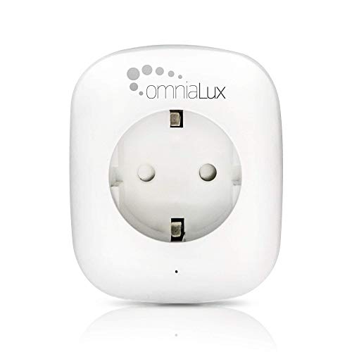Omnialux P202A-2 Enchufe Inteligente Wifi, Smart plug compatible con Alexa, Echo google assistant, Smart Life (iOS y Android) e IFTT, Zócalo blanco programable y monitor de consumo, no requiere hub