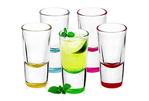 Original Shooter - Vasos de chupito, colores variados, vodka o tequila, juego de 6, 25 ml