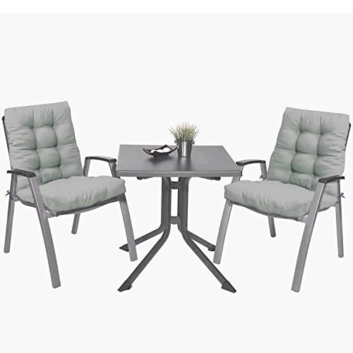 Pack 2 Cojines con Respaldo de Silla Jardin Conjunto Cojin de Asiento para Interior y Exterior Cómodo. Cojines para sillas, tumbonas, mecedoras terraza. (Gris) Pack 2 Cojines con Respaldo de Silla Jardin Conjunto Cojin de Asiento para Interior y Exterior Cómodo. Cojines para sillas, tumbonas, mecedoras terraza. (Gris)