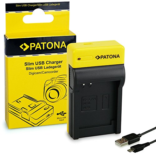 PATONA Estrecho Cargador para NB-4L / NB-5L Baterías Compatible con Canon Digital Ixus i Zoom i7 mit Micro-USB