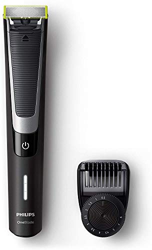 Philips OneBlade Pro QP6510/30 - Recortador de barba con peine de precisión de 12 longitudes, recorta, perfila y afeita, recargable