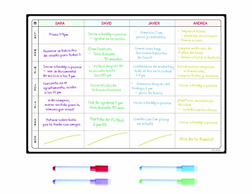 Pizarra Planificadora de Comidas y de Planes por SmartPanda - Calendario Magnético Grande Ideal para Planificar Estudios, Tareas o Dietas - Pizarra Blanca para la Nevera – Semanal, En Español Pizarra Planificadora de Comidas y de Planes por SmartPanda - Calendario Magnético Grande Ideal para Planificar Estudios, Tareas o Dietas - Pizarra Blanca para la Nevera – Semanal, En Español