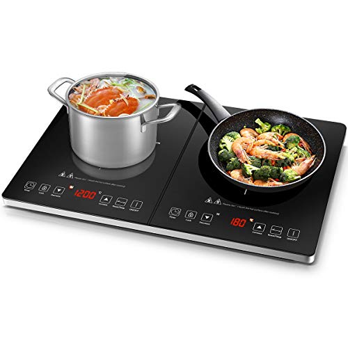 Placa Inducción Amzchef, Placa de Inducción Doble con Control Independiente, Bisel de Plata de Moda, 10 Niveles de Temperatura, Múltiples Niveles de Potencia, 3500W, Temporizador de 3 Horas Placa Inducción Amzchef, Placa de Inducción Doble con Control Independiente, Bisel de Plata de Moda, 10 Niveles de Temperatura, Múltiples Niveles de Potencia, 3500W, Temporizador de 3 Horas