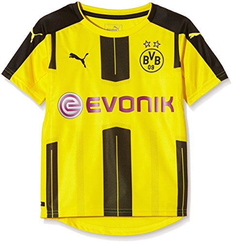 PUMA Kid del Borussia Dortmund Home 16 – 17 – réplica de la Camiseta de fútbol, Infantil, BVB Home F6, Amarillo y Negro, 15-16 años