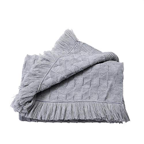 Qianqingkun Estilo escandinavo, Manta de Borla Simple, sofá de casa, Traje Suave-Los 80 × 240cm_Un