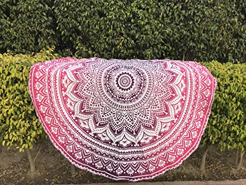 raajsee Tela Redonda de Mandala Estilo Hippie, diseño Indio Bohemio, Ideal como Colcha, Tapiz Decorativo, Mantel o Toalla de Playa, 175 cm, algodón, Pink Purple, 70 Inch raajsee Tela Redonda de Mandala Estilo Hippie, diseño Indio Bohemio, Ideal como Colcha, Tapiz Decorativo, Mantel o Toalla de Playa, 175 cm, algodón, Pink Purple, 70 Inch