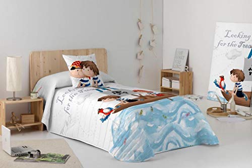 RAFITEXTIL Mani - Colcha bouti Barco Pirata, Cama 105: 200 x 260, Color Único RAFITEXTIL Mani - Colcha bouti Barco Pirata, Cama 105: 200 x 260, Color Único