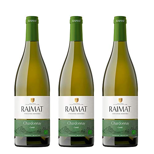Raimat | Vino Blanco Raimat Castell Chardonnay Ecologico 2019 | MEDALLA DE ORO MUNDUS VINI - 2018 | D.O. Costers del Segre (3 Botellas)