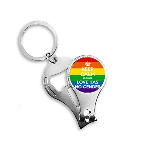 Rainbow Gay Lesbiana LGBT Art Deco Regalo Moda Nail Nipper Ring llavero abridor de botellas Clipper