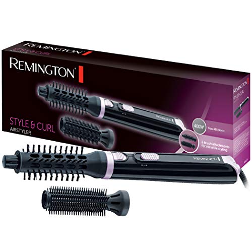 Remington Style & Curl AS404 Moldeador de Aire Caliente, 400 W, Cepillo Redondo y Cepillo de Cerdas, Negro y Rosa Remington Style & Curl AS404 Moldeador de Aire Caliente, 400 W, Cepillo Redondo y Cepillo de Cerdas, Negro y Rosa
