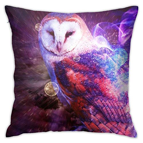 remmber me Galaxy Owl Funda de Almohada Decorativa Funda de cojín Cuadrado Suave para sofá Dormitorio Coche 18 X 18 Pulgadas