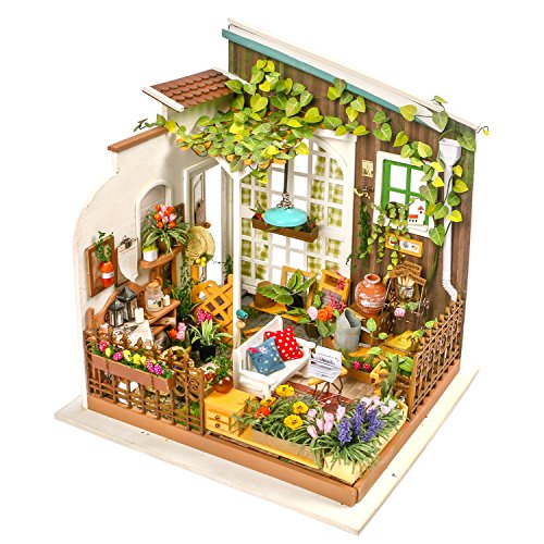 ROBOTIME Casa de Jard¨ªn Miniatura Dollhouse DIY Regalo Creativo de Madera