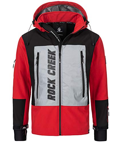 Rock Creek Chaqueta Softshell para hombre Outdoor H-238 rojo M