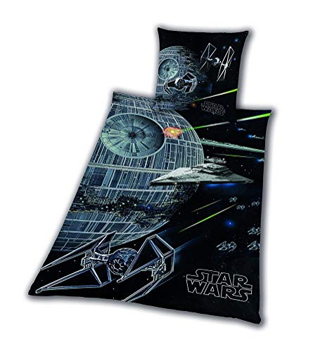 Ropa de Cama Liso Star Wars 8 Estrella de la Muerte Rey Finn Tico Yoda 135 X 200 Nuevo cm Wow - All-In-One-Outlet-24 - -