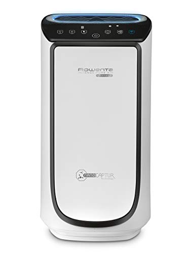 Rowenta Intense Pure Air Connect PU4080 - Purificador de Aire de 22 dB, 4 Niveles Filtración hasta 70 m², Sensor de Nivel de Contaminación, Ajuste Automático y Conectable con App y Bluetooth