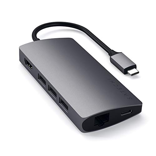 SATECHI Adaptador Multi-Puertos V2 de Aluminio - HDMI 4K (30Hz), Ethernet Gigabit, Carga USB-C, Lectores de Tarjetas SD/Micro, Puertos USB 3.0 para 2020/2019/2018 MacBook Pro (Gris Espacial) SATECHI Adaptador Multi-Puertos V2 de Aluminio - HDMI 4K (30Hz), Ethernet Gigabit, Carga USB-C, Lectores de Tarjetas SD/Micro, Puertos USB 3.0 para 2020/2019/2018 MacBook Pro (Gris Espacial)