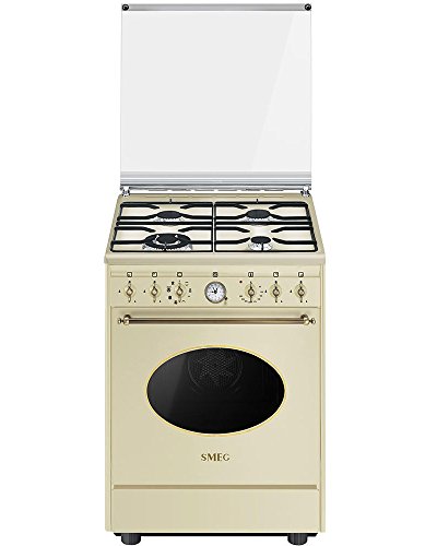 Smeg CO68GMP9 Independiente Encimera de gas A Crema de color - Cocina (Cocina independiente, Crema de color, Giratorio, Frente, Encimera de gas, esmalte de acero)