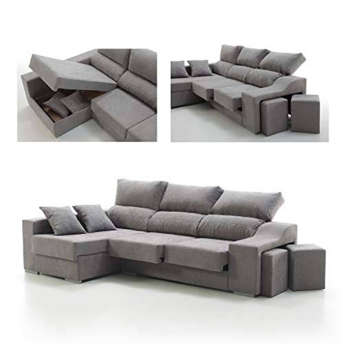 Sofá Chaise Longue Loki Izquierda 4 Plazas Gris Perla Sistema Easy-Clean Arcón 2 Puffs Asientos Extensibles Tejido Desenfundable (Envío y Subida a Domicilio Incluidos) Sofá Chaise Longue Loki Izquierda 4 Plazas Gris Perla Sistema Easy-Clean Arcón 2 Puffs Asientos Extensibles Tejido Desenfundable (Envío y Subida a Domicilio Incluidos)