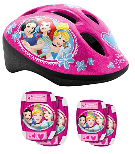 Stamp Sas Helmet + Elbow + Knee Pads Princess, Niñas, Rosa, 53/56 Cm
