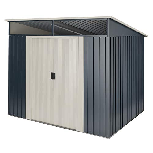 Stark Cobertizo Jardin, caseta Metalica Gris Antracita 2,3m2-121x195x196cm Garantia 10 años Stark Cobertizo Jardin, caseta Metalica Gris Antracita 2,3m2-121x195x196cm Garantia 10 años