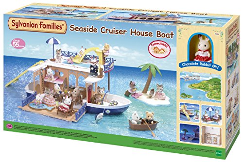 SYLVANIAN FAMILIES- Seaside Cruiser House Boat Mini muñecas y Accesorios, Multicolor (Epoch para Imaginar 5206)