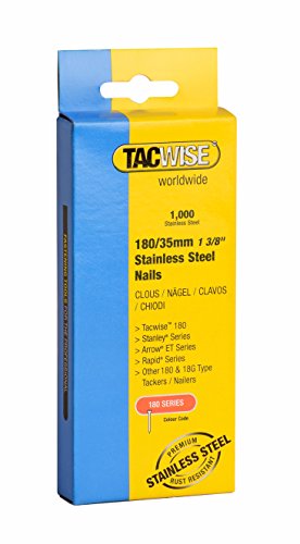 Tacwise 1068 Clavos de acero inoxidable de tipo 180/35 mm, 180/35mm, Set de 1000 Piezas