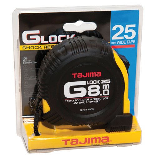 Tajima G5P80MY G5P80MY-Cinta métrica Resistente a Impactos (8 m x 25 mm), negro