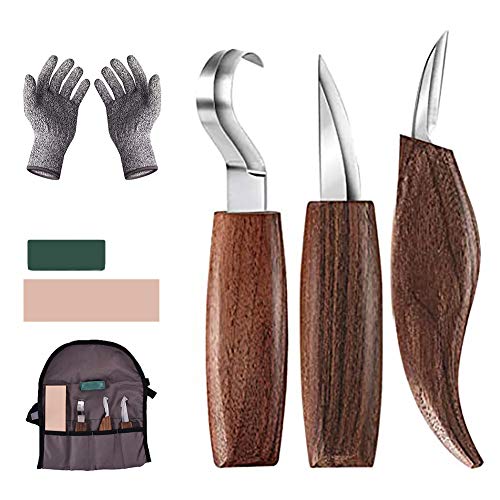 Tallado en madera Kit de herramientas, Talla Kit de Herramientas de madera de trinchar Cuchillo de talla gancho Whittling Cuchillo de talla de la viruta cuchillo afilador de cuchillos para Cuchara Tallado en madera Kit de herramientas, Talla Kit de Herramientas de madera de trinchar Cuchillo de talla gancho Whittling Cuchillo de talla de la viruta cuchillo afilador de cuchillos para Cuchara