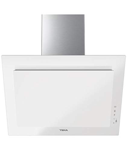 Teka DVT 68660 TBS Campana Decorativa Vertical de 60cm de aspiración perimetral y función FresAir | Cristal Blanco | 38 x 60 x 41.2 | Clase Energética, Normal