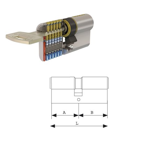 TESA 3010128 Cilindro Seguridad T10 /35x35 Latonado