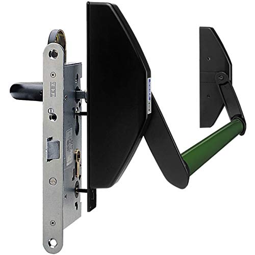Tesa Assa Abloy, 1970908NV, Barra Antipánico Universal 1970 de embutir, Negro y Verde Tesa Assa Abloy, 1970908NV, Barra Antipánico Universal 1970 de embutir, Negro y Verde