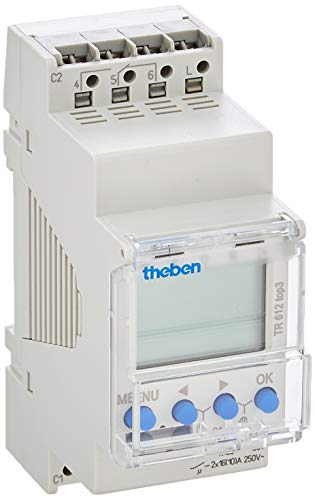 Theben 6100130 - TR610 top3 - Temporizador Digital de 1 Canal con programación de Aplicaciones LED - Carril DIN
