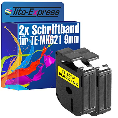 Tito-Express Platinum Serie 2x Casete de cinta Compatible con Brother MK-621 9mm para P-Touch BB 4 55 60 65 75 80 85 90 M 95 110