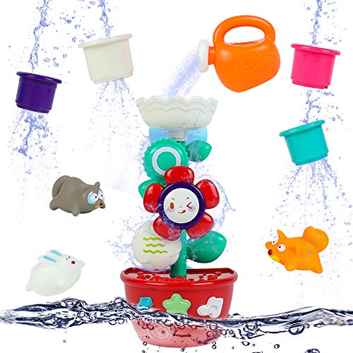 TONZE Juguetes Baño Bebe Juguetes Niños 1 2 3 Años Animales Juguetes Bañera con Ventosas y 4 Cubos Apilables Playa Juguete para Piscina Playa Juego TONZE Juguetes Baño Bebe Juguetes Niños 1 2 3 Años Animales Juguetes Bañera con Ventosas y 4 Cubos Apilables Playa Juguete para Piscina Playa Juego
