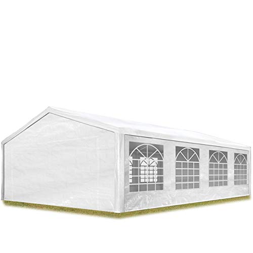 TOOLPORT Carpa para Fiestas 5x8 m en Blanco Lona PE 180 g/m² Impermeable Carpa para el jardín con protección UV