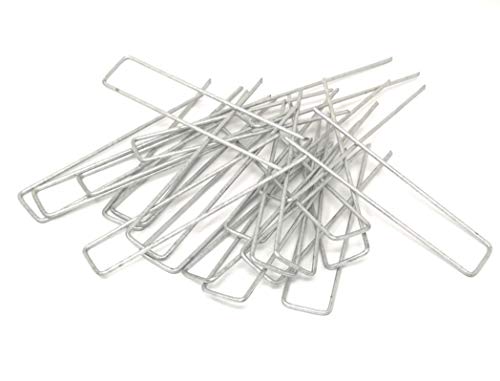 Top Garden – Estacas de lona y lona para mantillo, 100 estacas galvanizadas, para invernadero de jardín y césped, de hierba sintética, longitud 150 cm, ancho 25 mm y grosor 2,9 mm