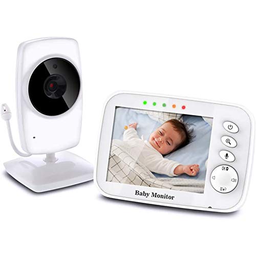 TOPERSUN Vigilabebés Inalámbrico Monitor de Bebé Inteligente con Pantalla LCD 3.2" y Cámara con Visión Nocturna Comunicación Bidireccional
