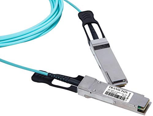 TRANSUTON Cable AOC QSFP+ 40G | Compatible con Dell (Force10) CBL-QSFP-40GE-1M 40GBASE QSFP+ a QSFP+ cable óptico activo (1 m)