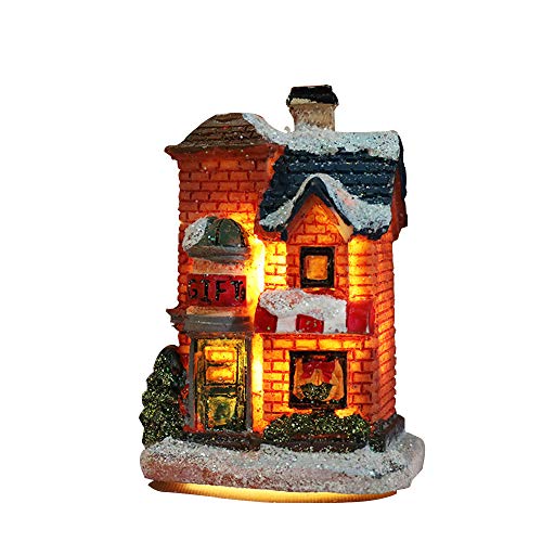 TTAototech Decoración de Escena navideña, decoración navideña, casa de Pueblo con luz cálida, decoración de habitación iluminada, Adorno navideño para cumpleaños, batería incluida TTAototech Decoración de Escena navideña, decoración navideña, casa de Pueblo con luz cálida, decoración de habitación iluminada, Adorno navideño para cumpleaños, batería incluida