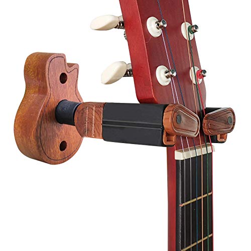 Colgador de pared para ukelele doble para guitarra con estante, color  blanco, para guitarra/ukelele con 2 soportes para guitarra y púas para  montaje