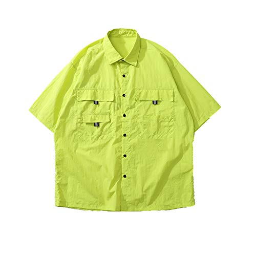 U/A Hip hop - Camisa de manga corta para hombre, color sólido, camiseta de calle