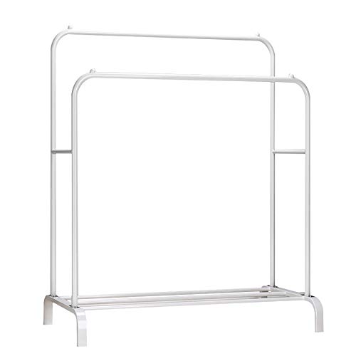 UDEAR Percheros Burro Perchas Independientes de Doble Varilla Estante para Ropa de Dormitorio Multifuncional, Blanco UDEAR Percheros Burro Perchas Independientes de Doble Varilla Estante para Ropa de Dormitorio Multifuncional, Blanco