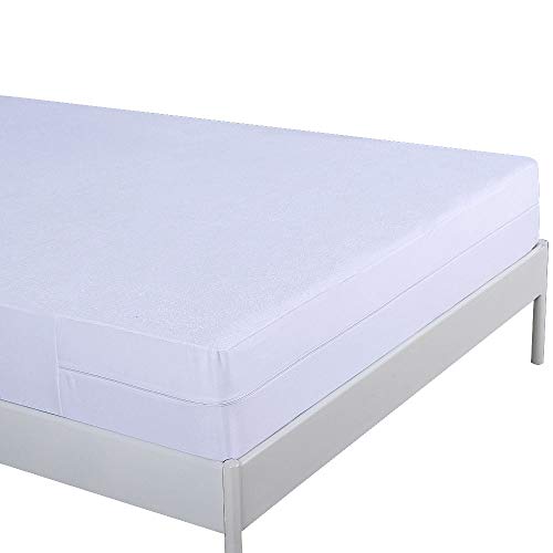 UMI. Essentials - Funda de colchón Impermeable con Cremallera, Algodón - Altura 20 cm (90x200+20cm