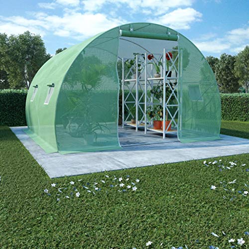 UnfadeMemory Invernaderos de Jardín,Invernadero Caseta para Cultivo Frutas,Verduras y Plantas,Cimientos de Acero,Ventanas de Ventilación 38x38cm,Puerta 100x185cm (Verde, 9m²,300x300x200cm)