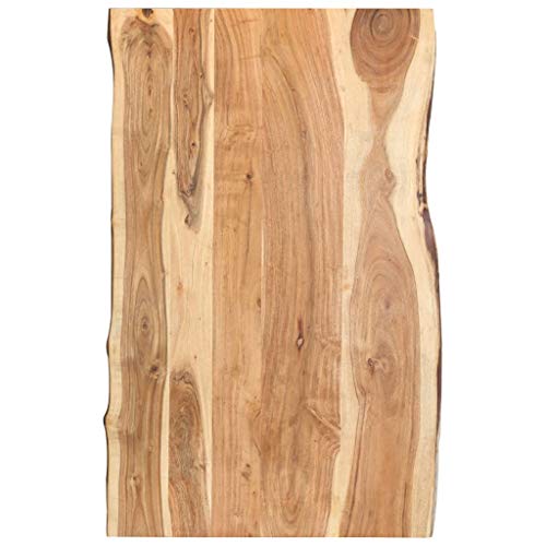 UnfadeMemory Tablero de Mesa Cocina Rústico,Superficie/Encimera de Madera,Madera Maciza Acacia (100x60x3,8cm)