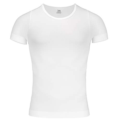 UnsichtBra SW_3005 - Camiseta interior de compresión de manga corta para hombre (manga corta), color blanco