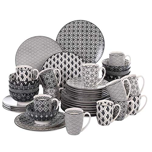 vancasso Haruka Servicio de vajilla de Porcelana,Servicio Combi de 48 Piezas 12 Tazas de café 12 tazones de Cereal 12 Platos de Postre 12 Platos de Comedor para 12 Personas vancasso Haruka Servicio de vajilla de Porcelana,Servicio Combi de 48 Piezas 12 Tazas de café 12 tazones de Cereal 12 Platos de Postre 12 Platos de Comedor para 12 Personas
