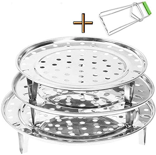 vapor bandeja redonda 7.1" 8.7" 9.4" pulgadas Steamer rack con patas desmontables - chino de acero inoxidable accesorio de cocción al vapor para olla a presión Instant Pot - Instant Pot Accesorios